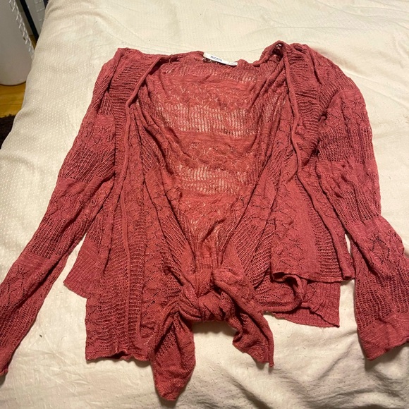 Women’s pinkish red tie sweater - Picture 1 of 2